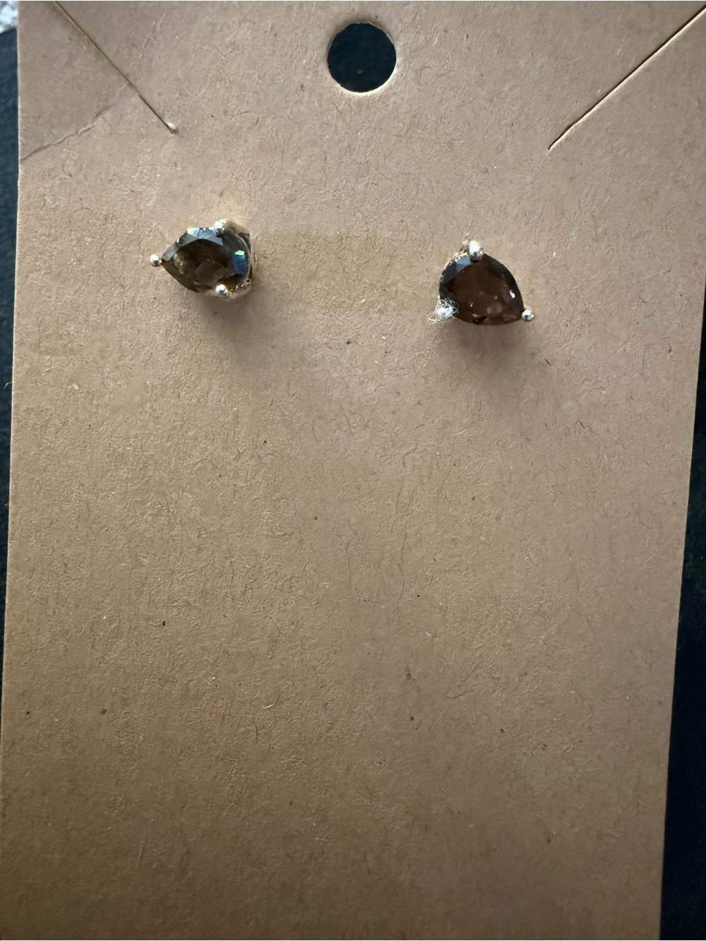 Sterling Silver Smoky Quartz Teardrop Stud Earrings